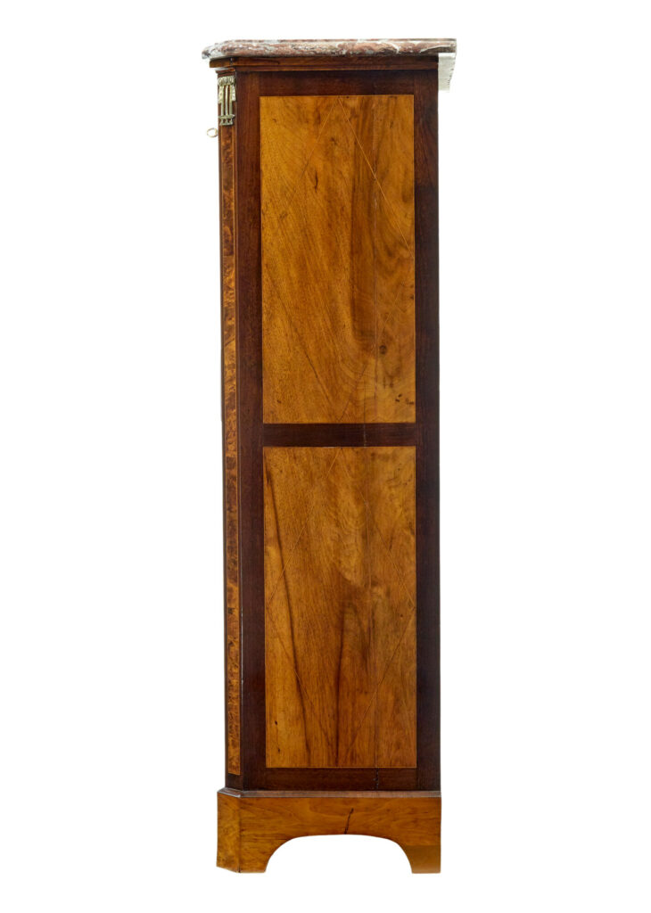 French 19th Century Inlaid Walnut Chest of Drawers with Marble Top — image 4