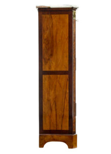 French 19th Century Inlaid Walnut Chest of Drawers with Marble Top — thumbnail 2