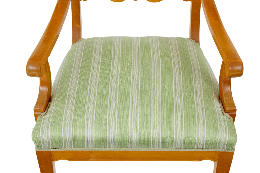 Pair of Early 20th Swedish Carved Birch Armchairs — image 3