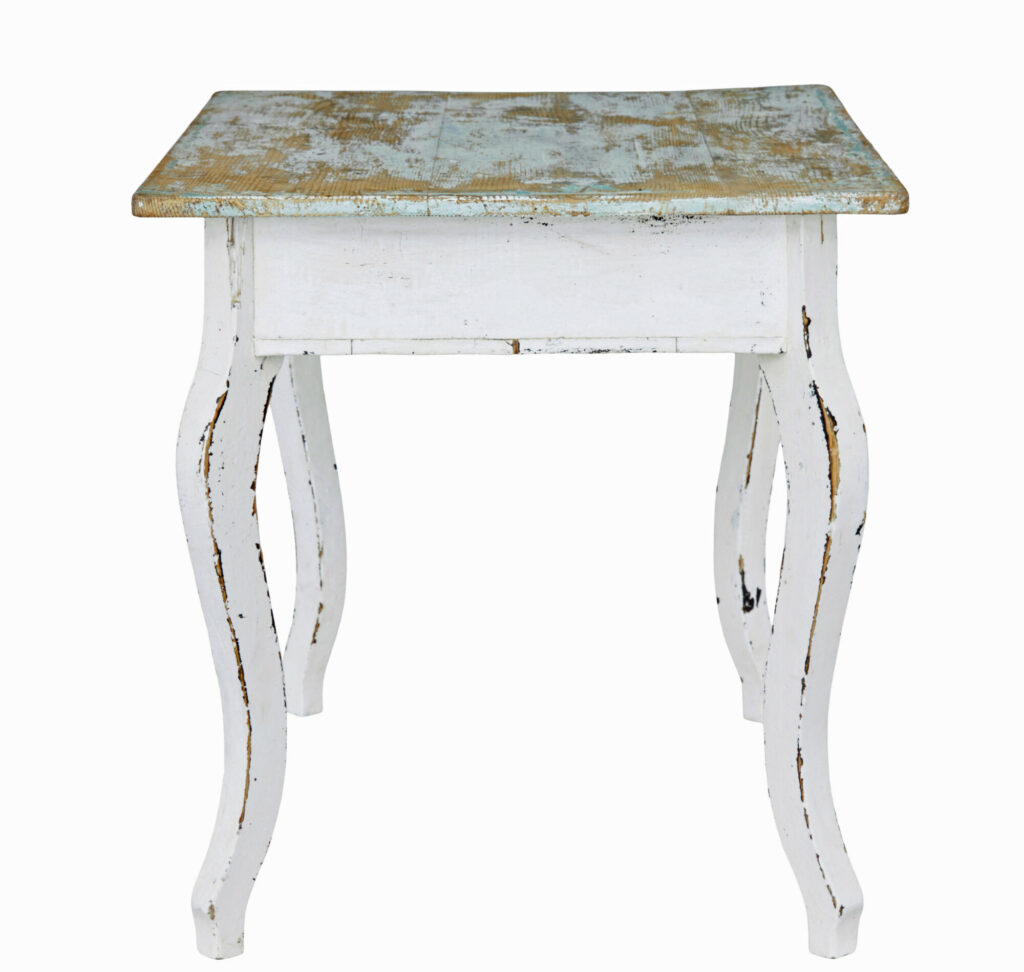 Scandinavian 19th Century Painted Pine Occasional Table — image 2