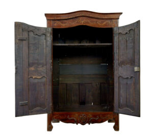 18th Century Carved French Yew and Chestnut Armoire — thumbnail 10