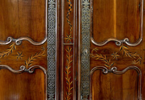 18th Century Carved French Yew and Chestnut Armoire — thumbnail 6