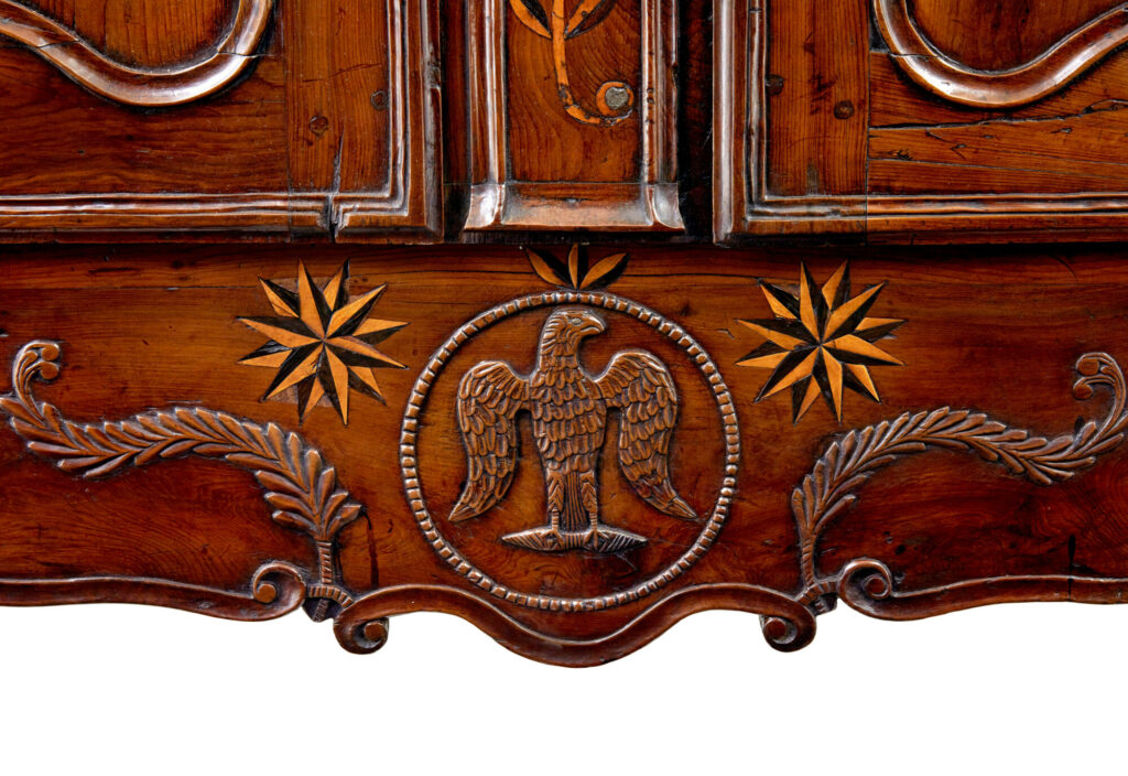 18th Century Carved French Yew and Chestnut Armoire — image 5