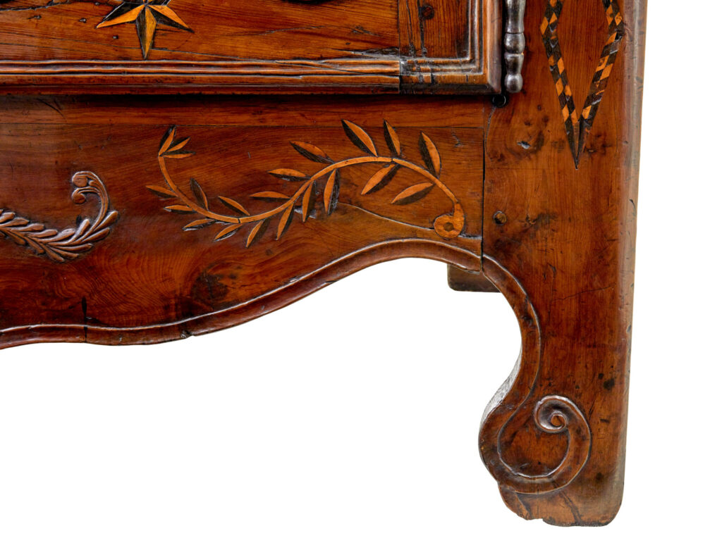 18th Century Carved French Yew and Chestnut Armoire — image 4