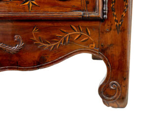 18th Century Carved French Yew and Chestnut Armoire — thumbnail 4