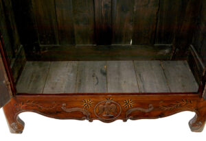 18th Century Carved French Yew and Chestnut Armoire — thumbnail 3