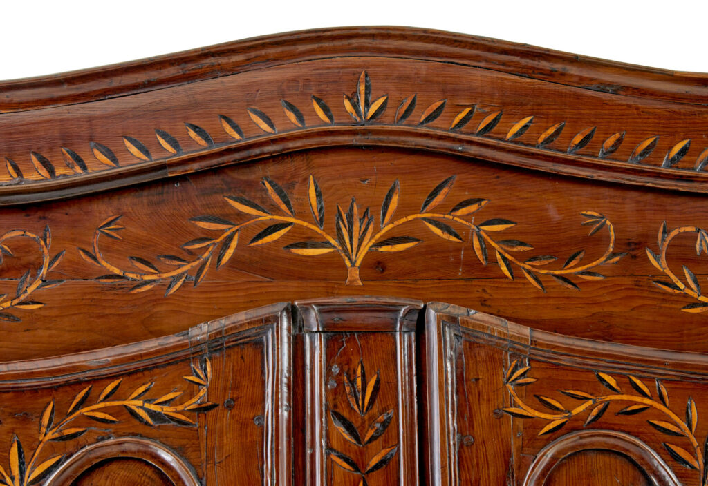 18th Century Carved French Yew and Chestnut Armoire — image 2