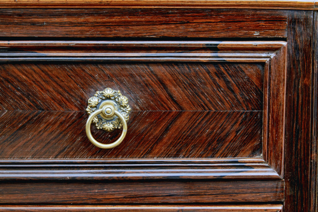 19th Century French Inlaid Chest of Drawers with Faux Marble Top — image 3