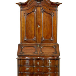 18TH CENTURY NORWEGIAN CARVED OAK BUREAU BOOKCASE
