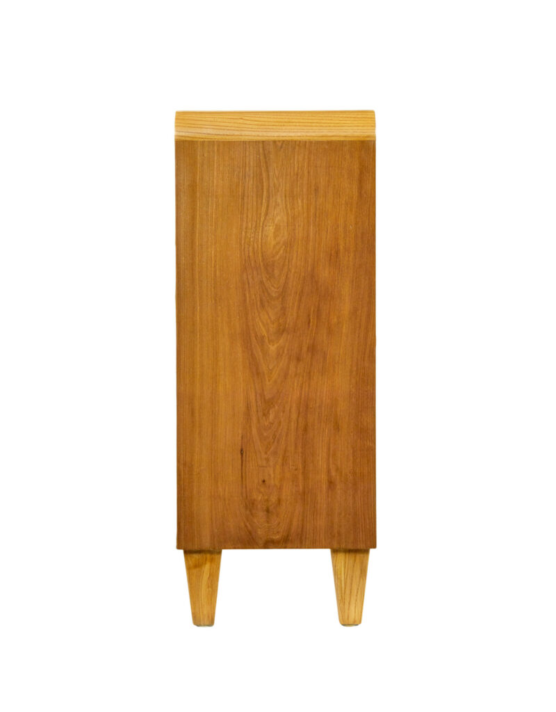 Swedish Mid Century Burr Elm Low Open Bookcase — image 4
