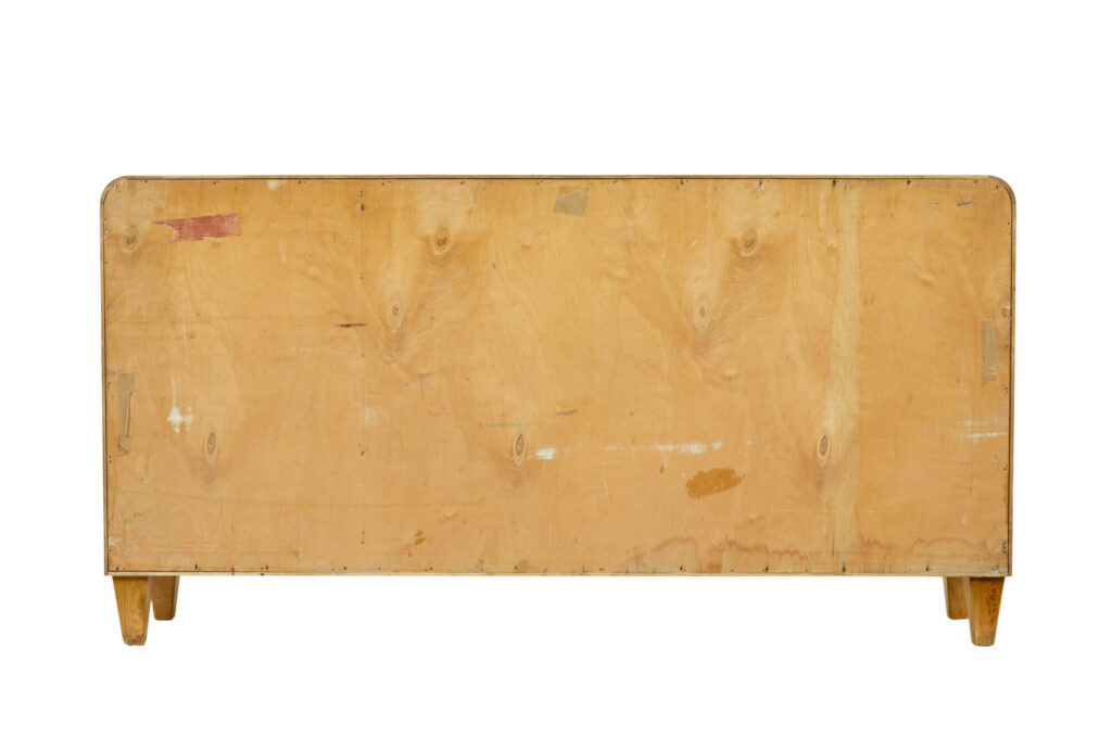 Swedish Mid Century Burr Elm Low Open Bookcase — image 3