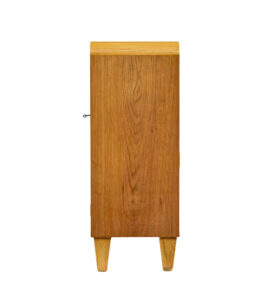 Swedish Mid Century Burr Elm Low Open Bookcase — thumbnail 2