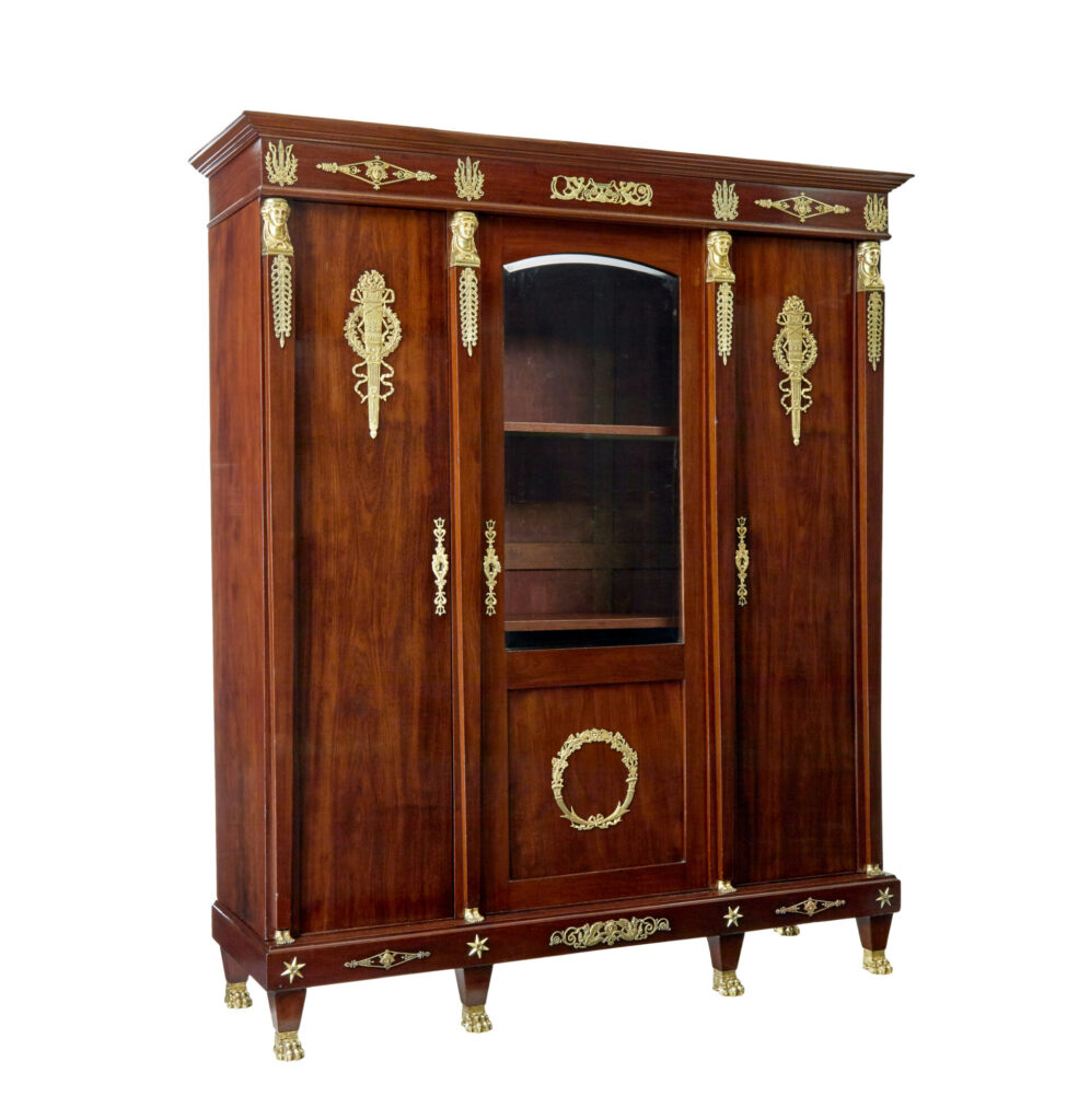 19th Century French Empire Mahogany and Ormolu Cabinet