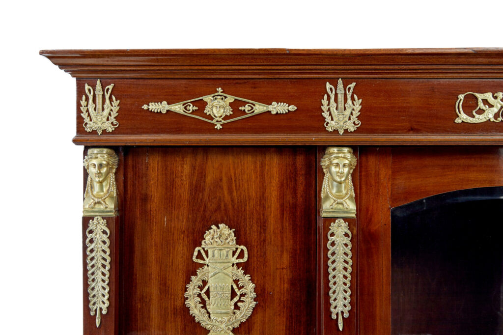 19th Century French Empire Mahogany and Ormolu Cabinet — image 5