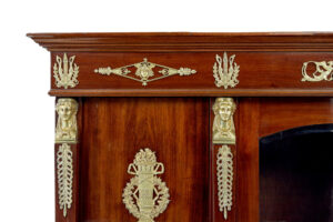 19th Century French Empire Mahogany and Ormolu Cabinet — thumbnail 5