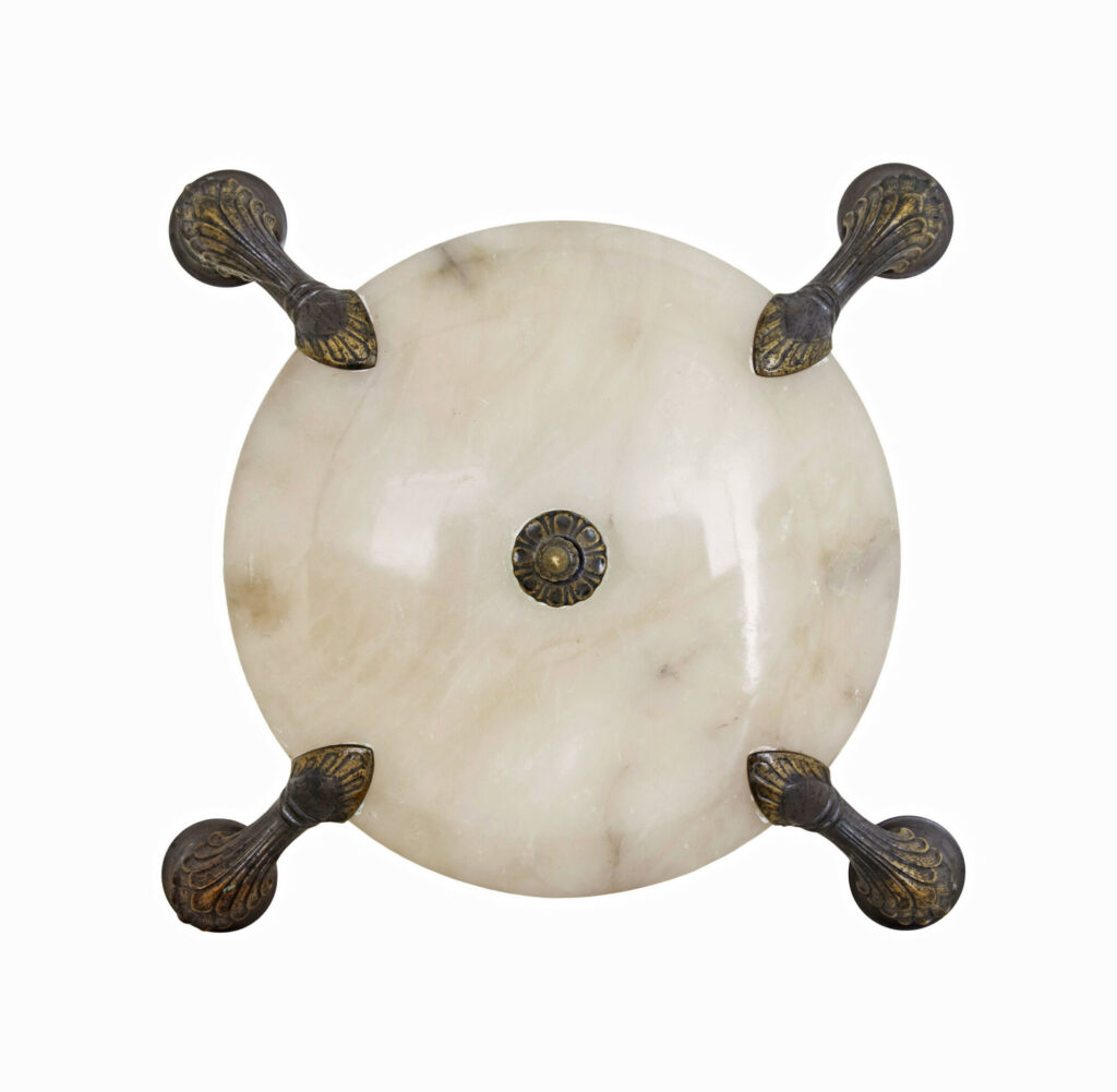 Art Deco Alabaster 4 Arm Ceiling Pendant Light — image 2