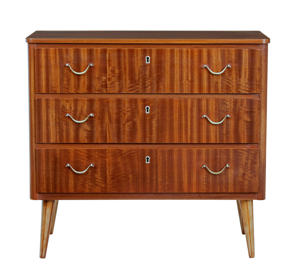 Mid 20th Century Danish Small Teak Chest of Drawers — image 3