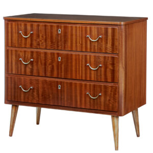 MID 20TH CENTURY DANISH SMALL TEAK CHEST OF DRAWERS