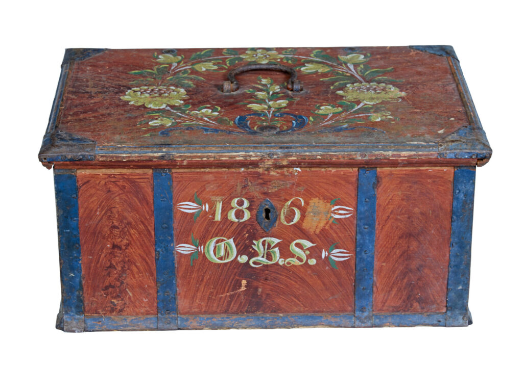 Mid 19th Century Swedish Folk Art Painted Box — image 3