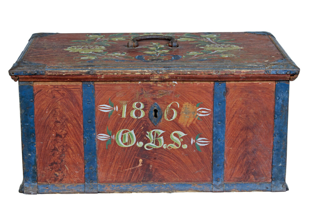 Mid 19th Century Swedish Folk Art Painted Box — image 2