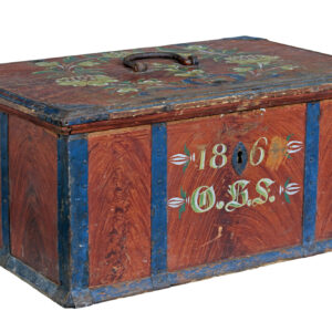MID 19TH CENTURY SWEDISH FOLK ART PAINTED BOX