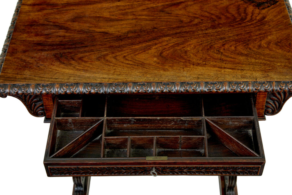19th Century Anglo Indian Carved Padouk Side Table — image 11