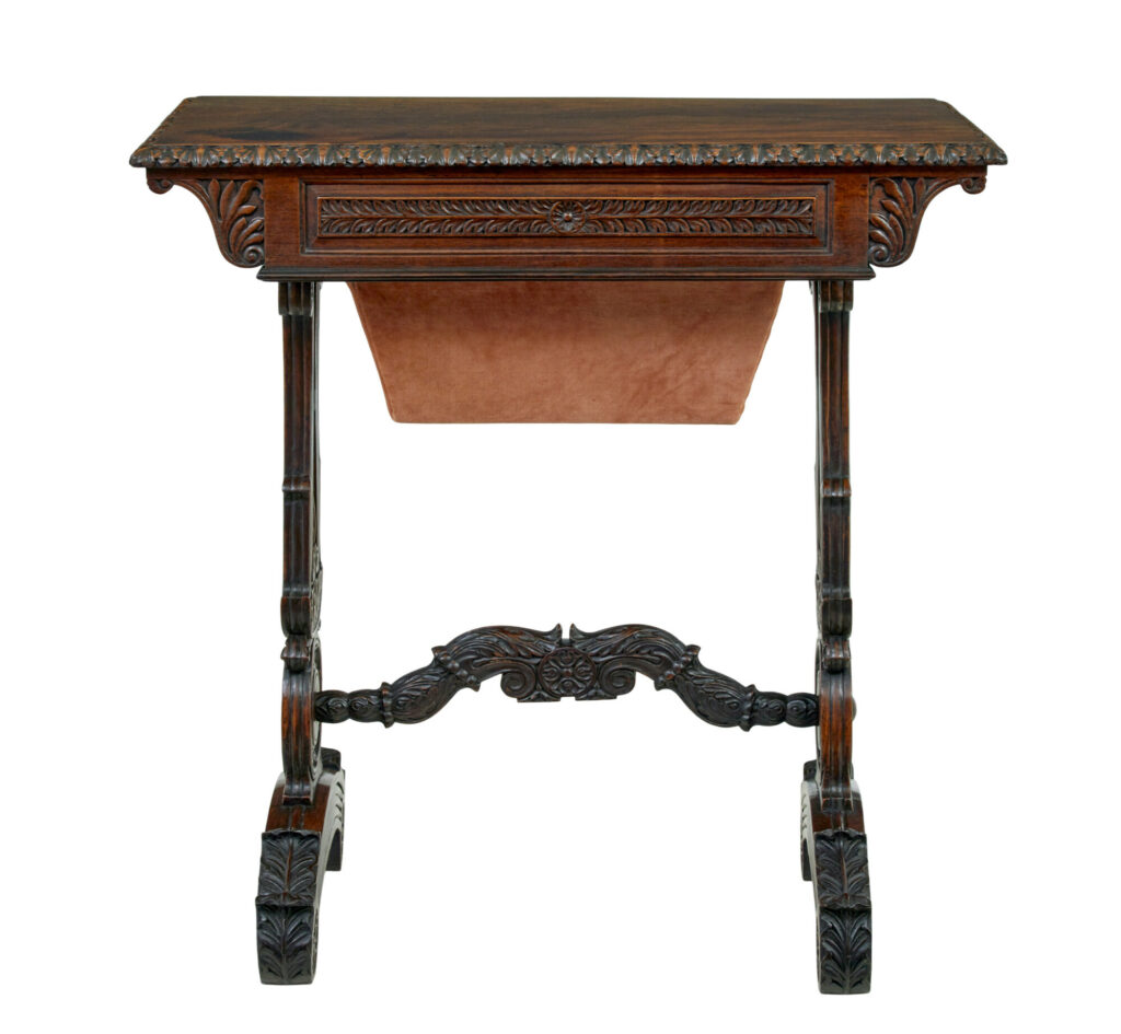 19th Century Anglo Indian Carved Padouk Side Table — image 4