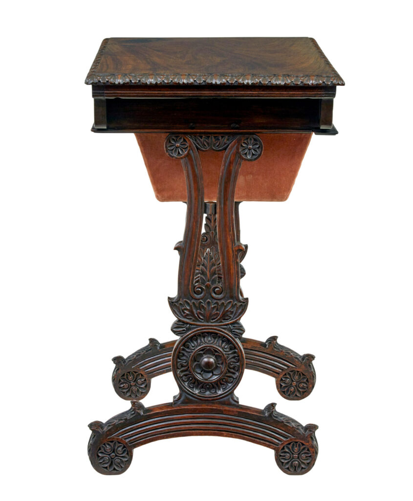 19th Century Anglo Indian Carved Padouk Side Table — image 3