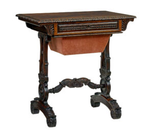 19TH CENTURY ANGLO INDIAN CARVED PADOUK SIDE TABLE