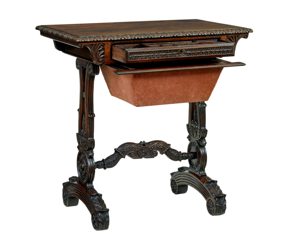 19th Century Anglo Indian Carved Padouk Side Table — image 2