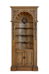 MID 18TH CENTURY CARVED PINE DOME TOP FITTED CABINET