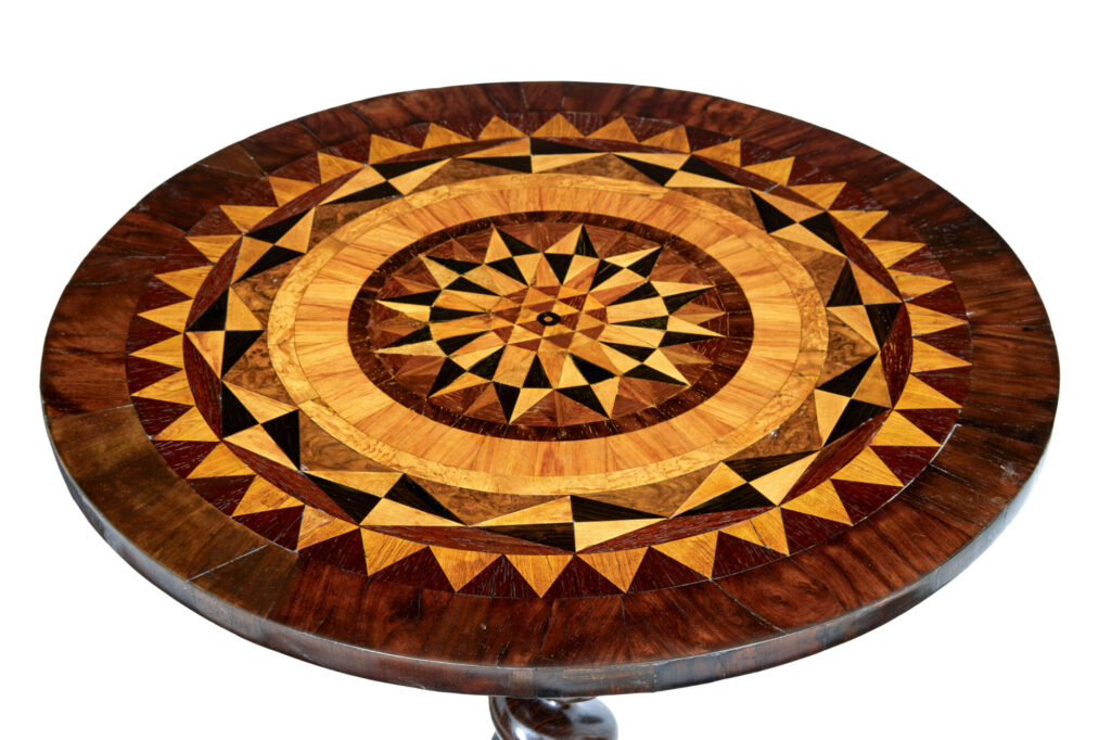 19th Century Walnut Inlaid Tilt Top Occasional Table — image 6