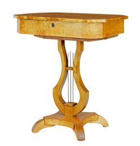 19th Century Swedish Birch Lyre Shaped Occasional Table — thumbnail 9