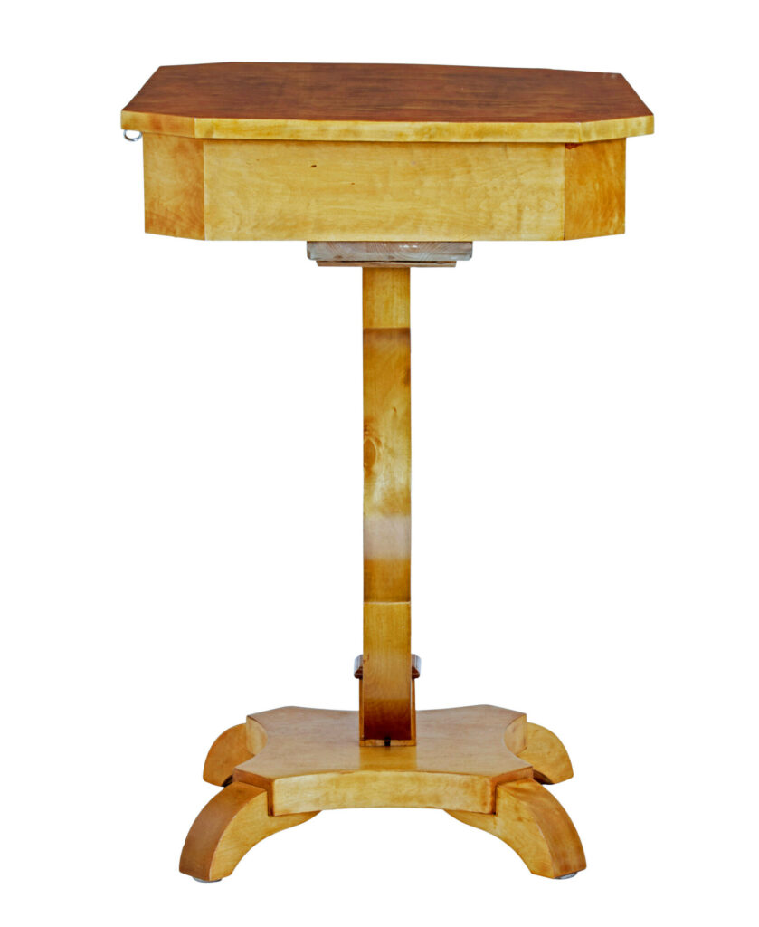 19th Century Swedish Birch Lyre Shaped Occasional Table — image 7