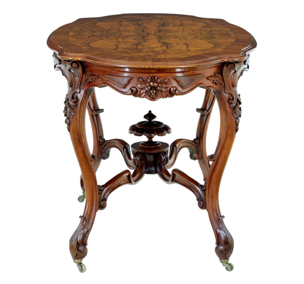 19th Century Carved Walnut Occasional Table — image 10