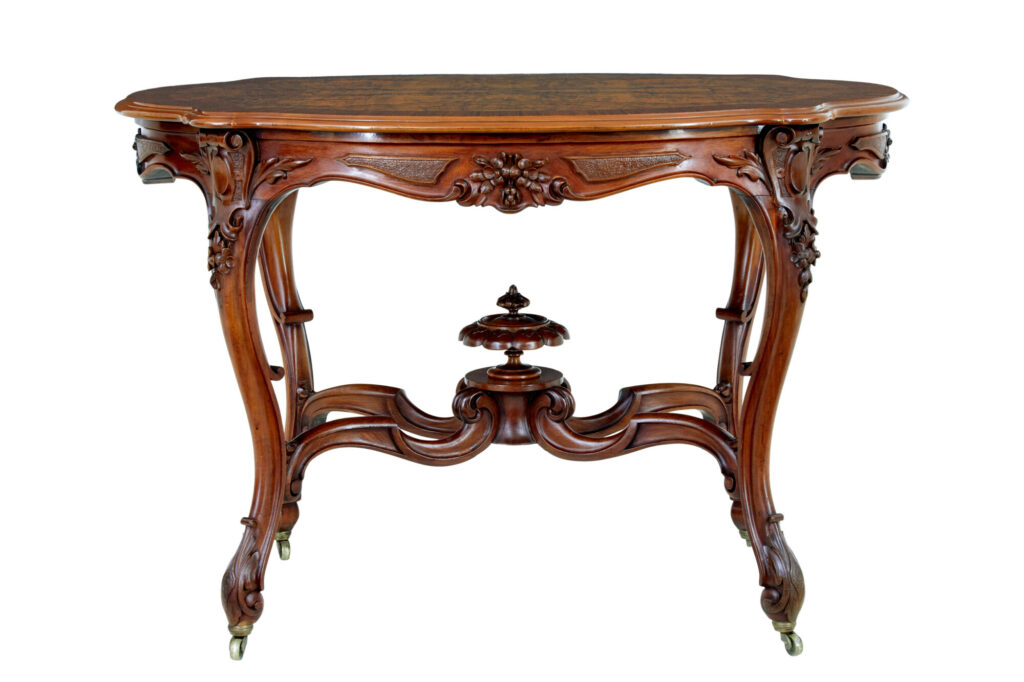 19th Century Carved Walnut Occasional Table — image 9
