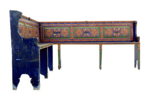 19th Century Hand Painted Folk Art Corner Seat — thumbnail 10