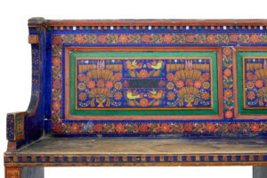 19th Century Hand Painted Folk Art Corner Seat — thumbnail 7