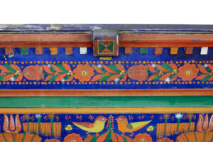19th Century Hand Painted Folk Art Corner Seat — thumbnail 5