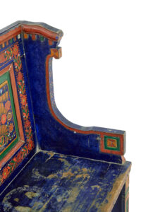 19th Century Hand Painted Folk Art Corner Seat — thumbnail 4