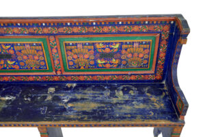 19th Century Hand Painted Folk Art Corner Seat — thumbnail 3