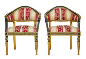 Pair of 19th Century Swedish Carved Gilt Armchairs — thumbnail 10