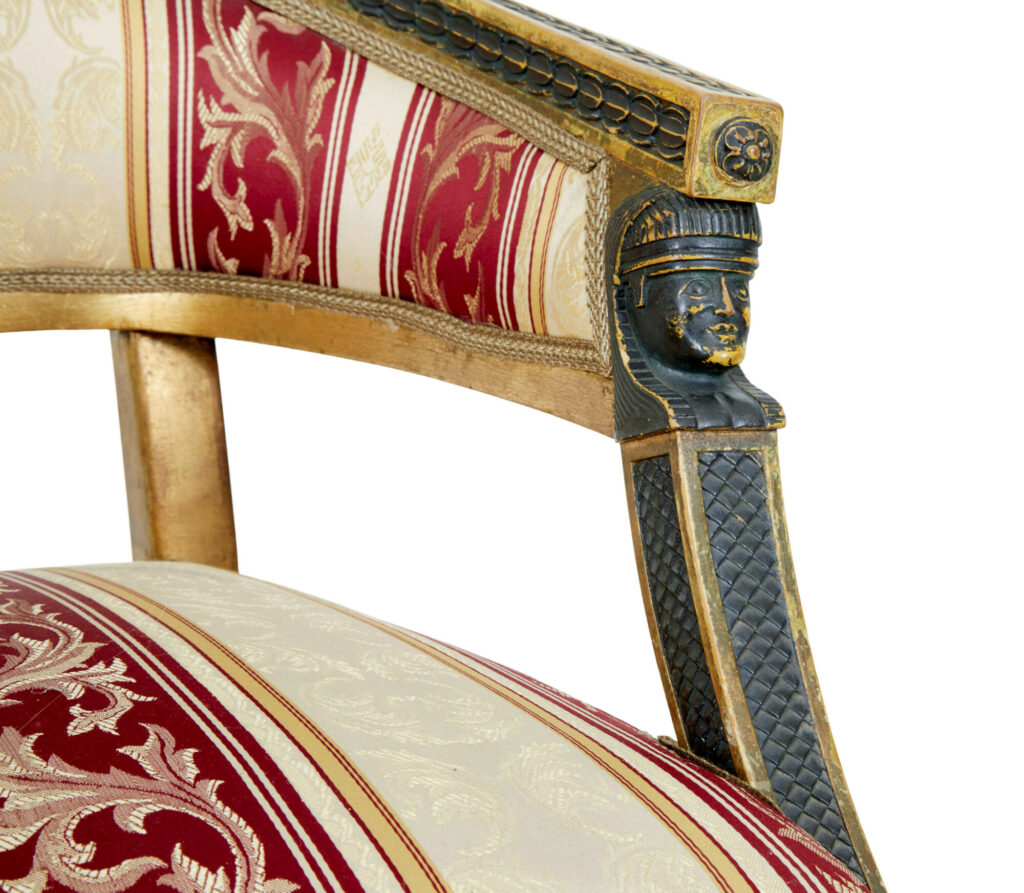 Pair of 19th Century Swedish Carved Gilt Armchairs — image 5