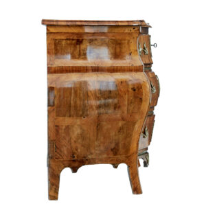 18th Century Inlaid Walnut Rococo Bombe Chest of Drawers — thumbnail 9