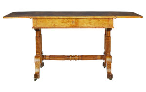 19th Century Burr Birch Biedermeier Sofa Table — thumbnail 3
