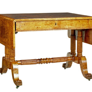 19TH CENTURY BURR BIRCH BIEDERMEIER SOFA TABLE