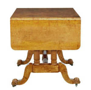 19th Century Burr Birch Biedermeier Sofa Table — thumbnail 10