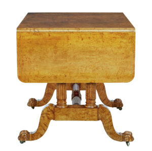 19th Century Burr Birch Biedermeier Sofa Table — thumbnail 8