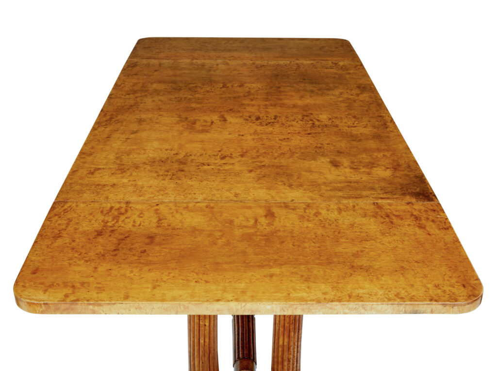 19th Century Burr Birch Biedermeier Sofa Table — image 6