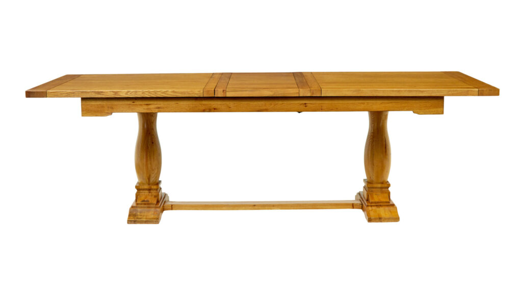 English Made Solid Oak Extending Dining Table — image 6
